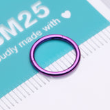 Detail View 4 of Implant Grade Titanium PVD Colorline Basic Seamless Hinged Clicker Hoop Ring-Purple