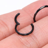 Detail View 3 of Implant Grade Titanium Blackline Diamond Cut Faceted Seamless Clicker Hoop Ring