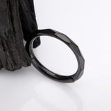 Detail View 1 of Implant Grade Titanium Blackline Diamond Cut Faceted Seamless Clicker Hoop Ring