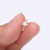 Detail View 2 of Implant Grade Titanium Golden Teardrop Sparkle Multi-Gem Rimmed Seamless Clicker Hoop Ring-Clear Gem