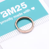 Detail View 3 of Implant Grade Titanium Rose Gold Rigid Rectangle Faceted Clicker Hoop Ring