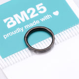 Detail View 3 of Implant Grade Titanium Blackline Rigid Rectangle Faceted Clicker Hoop Ring