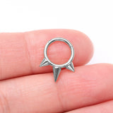 Detail View 2 of Implant Grade Titanium Bali Studded Spikes Clicker Hoop Ring