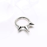 Detail View 1 of Implant Grade Titanium Bali Studded Spikes Clicker Hoop Ring