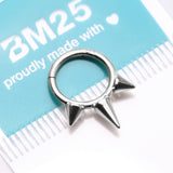 Detail View 3 of Implant Grade Titanium Bali Studded Spikes Clicker Hoop Ring