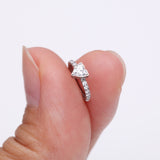 Detail View 2 of Implant Grade Titanium Heart Sparkle Multi-Gem Rimmed Seamless Clicker Hoop Ring-Clear Gem