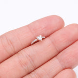 Detail View 2 of Implant Grade Titanium Rose Gold Heart Sparkle Multi-Gem Rimmed Seamless Clicker Hoop Ring-Clear Gem