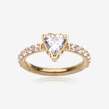 Implant Grade Titanium Golden Heart Sparkle Multi-Gem Rimmed Seamless Clicker Hoop Ring
