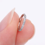 Detail View 2 of Implant Grade Titanium Brilliant Sparkle Gems Lined Clicker Hoop Ring-Clear Gem