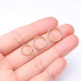 Detail View 3 of Pure24K Implant Grade Titanium Brilliant Sparkle Opal Lined Seamless Clicker Hoop Ring-White Opal