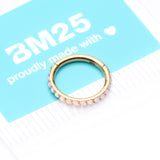 Detail View 4 of Pure24K Implant Grade Titanium Brilliant Sparkle Opal Lined Seamless Clicker Hoop Ring-White Opal