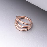 Detail View 1 of Implant Grade Titanium Rose Gold Triple Row Hoops Steel Seamless Clicker Hoop Ring