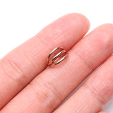 Detail View 2 of Implant Grade Titanium Rose Gold Triple Row Hoops Steel Seamless Clicker Hoop Ring