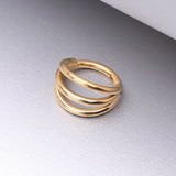 Detail View 1 of Implant Grade Titanium Golden Triple Row Hoops Steel Seamless Clicker Hoop Ring