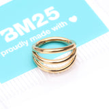 Detail View 4 of Implant Grade Titanium Golden Triple Row Hoops Steel Seamless Clicker Hoop Ring