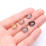 Detail View 3 of Implant Grade Titanium Colorline Triple Row Hoops Steel Seamless Clicker Hoop Ring