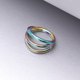 Detail View 1 of Implant Grade Titanium Colorline Triple Row Hoops Steel Seamless Clicker Hoop Ring
