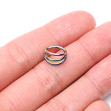 Detail View 2 of Implant Grade Titanium Colorline Triple Row Hoops Steel Seamless Clicker Hoop Ring