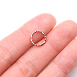 Detail View 2 of Implant Grade Titanium Rose Gold Pyramid Front Geometric Seamless Clicker Hoop Ring