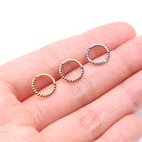 Detail View 3 of Implant Grade Titanium Golden Pyramid Front Geometric Seamless Clicker Hoop Ring