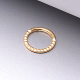 Detail View 1 of Implant Grade Titanium Golden Pyramid Front Geometric Seamless Clicker Hoop Ring