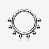 Implant Grade Titanium Bali Studded Balls Clicker Hoop Ring