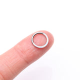 Detail View 2 of Implant Grade Titanium Brilliant Fire Opal Lined Front Facing Seamless Clicker Hoop Ring-White Opal