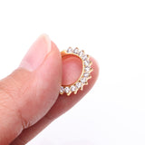 Detail View 2 of Pure24K Implant Grade Titanium Sparkle Multi-Gem Clicker Hoop Ring-Clear Gem