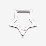 Implant Grade Titanium Basic Hollow Star Clicker Hoop Ring