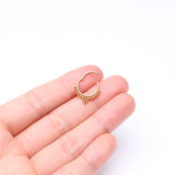 Detail View 3 of Pure24K Implant Grade Titanium Bali Beaded Seamless Clicker Hoop Ring