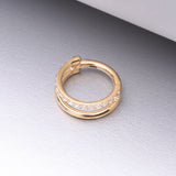 Detail View 1 of Pure24K Implant Grade Titanium Double Hoop Single Lined Sparkle Seamless Clicker Hoop Ring