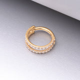 Detail View 1 of Pure24K Implant Grade Titanium Double Hoop Lined Sparkle Seamless Clicker Hoop Ring