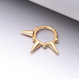 Detail View 1 of Pure24K Implant Grade Titanium Spike Tribal Luna Orbit Seamless Clicker Hoop Ring
