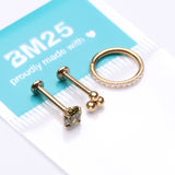 Detail View 2 of 3 Pcs of Assorted Dainty Peridot CZ Pure24K Titanium Stud & Clicker Package