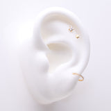 3 Pcs of Assorted Dainty Stars Pure24K Titanium Stud & Clicker Package
