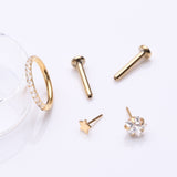 Detail View 1 of 3 Pcs of Assorted Dainty Stars Pure24K Titanium Stud & Clicker Package