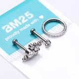Detail View 2 of 3 Pcs of Assorted Titanium Royal Bali Bauble Beaded Stud & Clicker Package