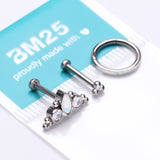 Detail View 2 of 3 Pcs of Assorted Titanium Marquise Opal Bali Beaded Stud & Clicker Package