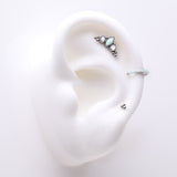 3 Pcs of Assorted Titanium Marquise Opal Bali Beaded Stud & Clicker Package