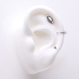 3 Pcs of Assorted Everyday Titanium Bali Beaded Marquise Fire Opal Stud x Clicker Package