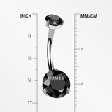 Implant Grade Titanium Internally Threaded Prong Set Belly Button Ring