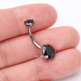 Implant Grade Titanium Internally Threaded Prong Set Belly Button Ring
