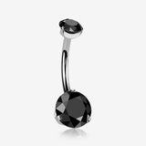 Implant Grade Titanium Internally Threaded Prong Set Belly Button Ring