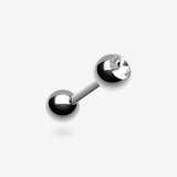 Implant Grade Titanium Internally Threaded Press Fit Gem Ball Barbell-Clear Gem