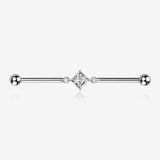 Implant Grade Titanium Diamante Sparkle Internally Threaded Industrial Barbell