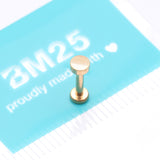 Detail View 3 of Implant Grade Titanium Golden Circle Plate Top Internally Threaded Flat Back Stud Labret