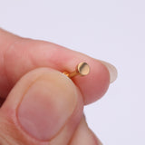 Detail View 2 of Implant Grade Titanium Golden Circle Plate Top Internally Threaded Flat Back Stud Labret