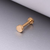 Detail View 1 of Implant Grade Titanium Golden Circle Plate Top Internally Threaded Flat Back Stud Labret