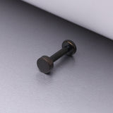 Detail View 1 of Implant Grade Titanium Blackline Circle Plate Top Internally Threaded Flat Back Stud Labret