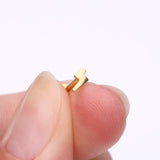 Detail View 2 of Implant Grade Titanium Golden Lightning Bolt Top Internally Threaded Flat Back Stud Labret